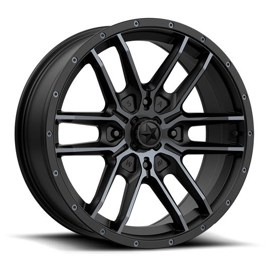 MSA M43 Fang 20X7 4x156 SATIN BLACK W/ TITANIUM TINT wheel