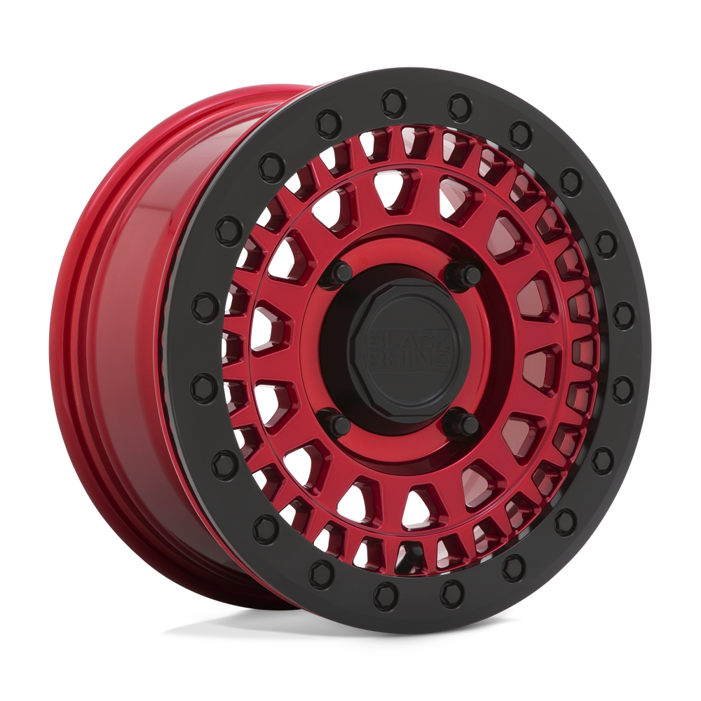 Black Rhino Parker Beadlock UTV 15X7 4x110 CANDY RED W/ BLACK BEAD RING wheel