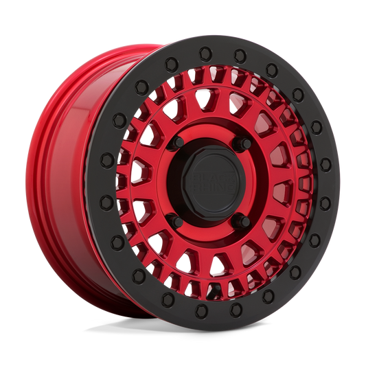 Black Rhino Parker Beadlock UTV 15X7 4x110 CANDY RED W/ BLACK BEAD RING wheel