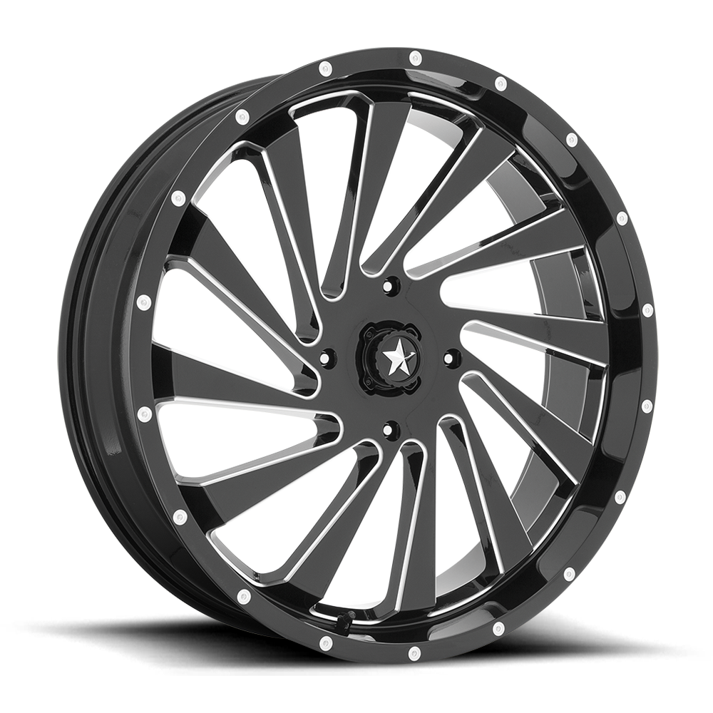 MSA M46 Blade 24X7 4x156 GLOSS BLACK MILLED wheel