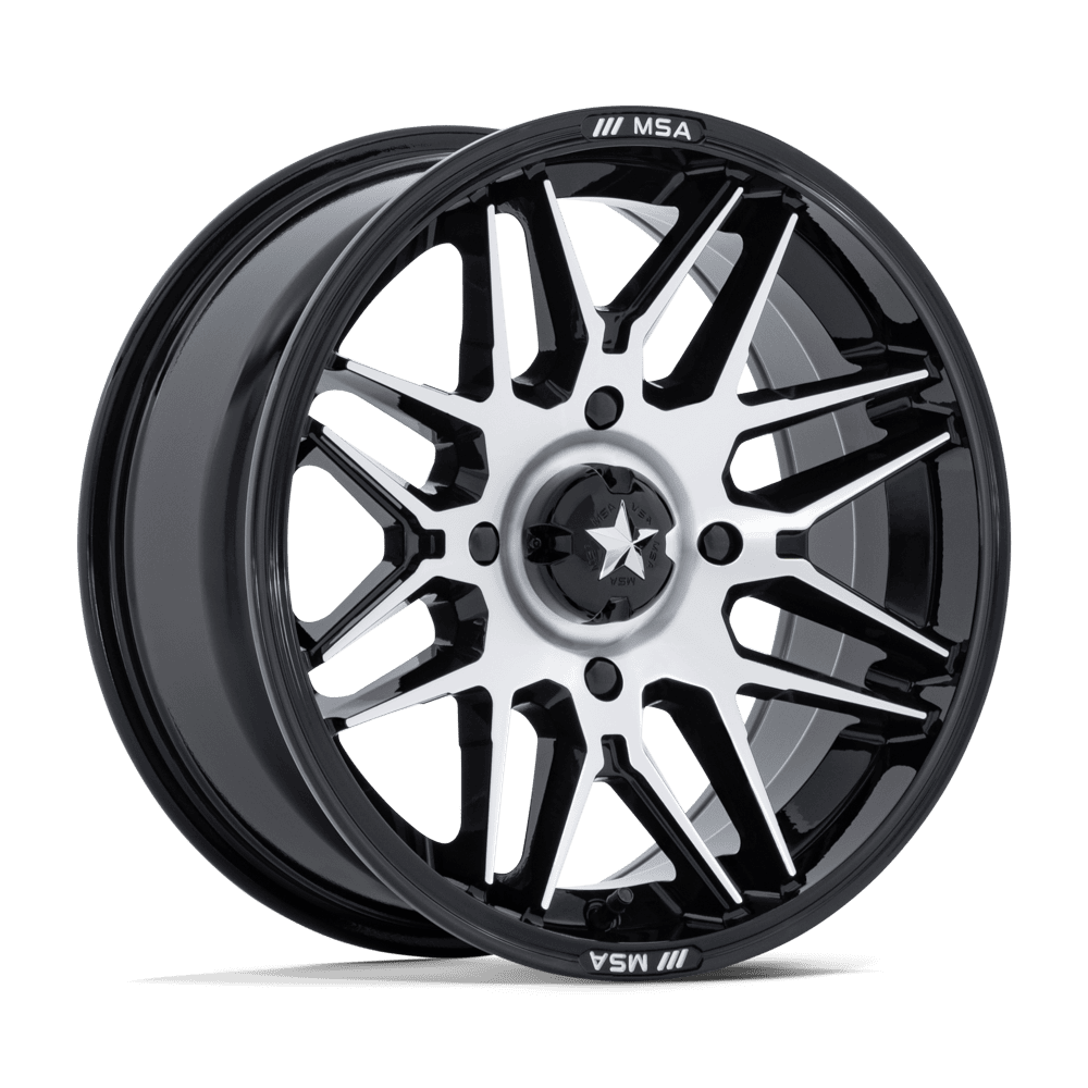 MSA M52 Radar 16X7 5x114.3 GLOSS BLACK W/ MACHINED FACE wheel