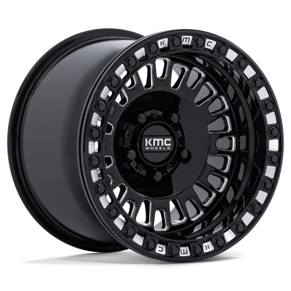 KMC Aztec UTV Beadlock 15X10 5x114.3 GLOSS BLACK MILLED UTV wheel
