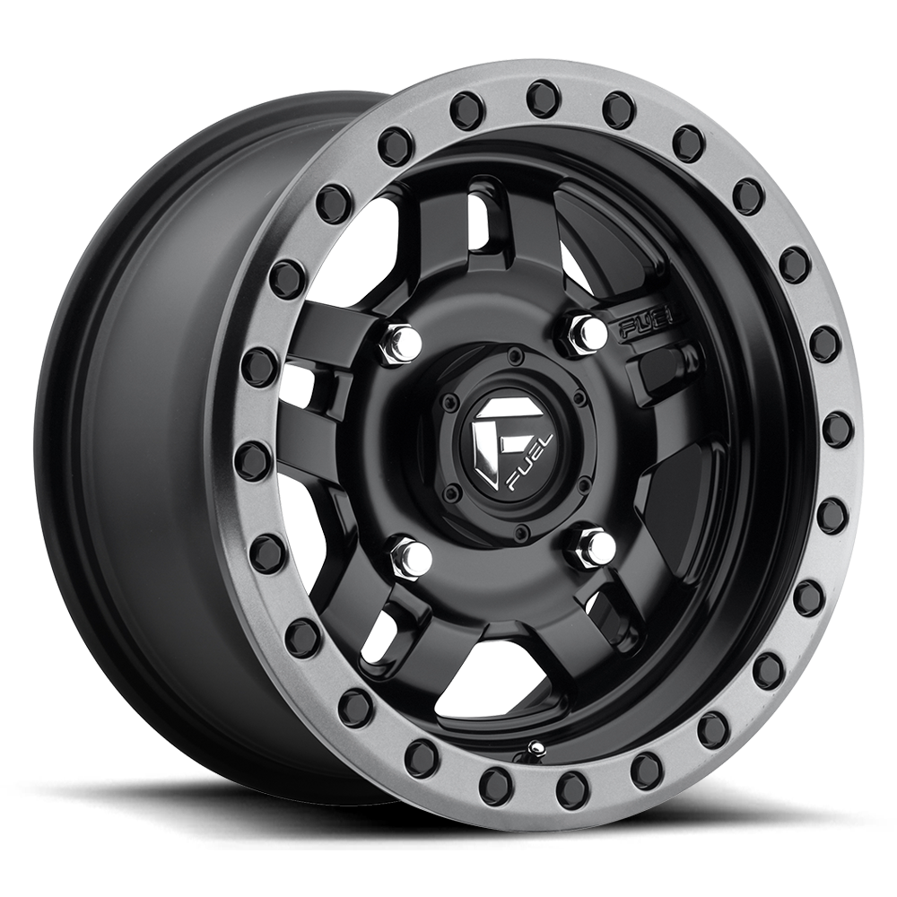 Fuel UTV Anza 15X7 4x156 MATTE BLACK GUN METAL RING UTV wheel
