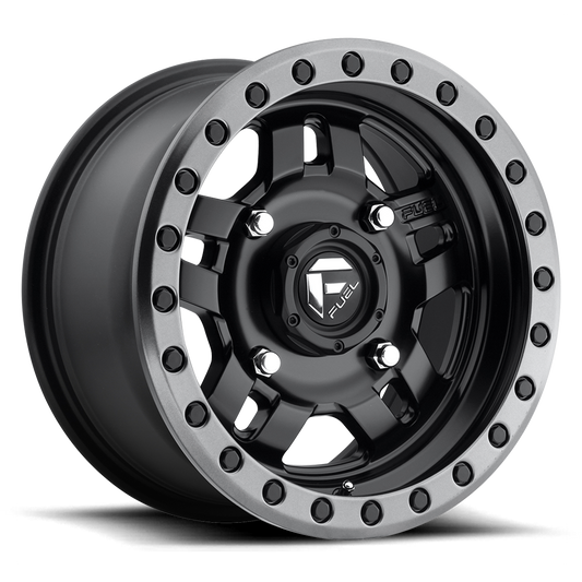 Fuel UTV Anza 15X7 4x156 MATTE BLACK GUN METAL RING UTV wheel