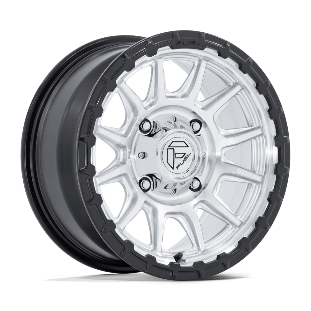 Fuel UTV Piston 15X7 4x156 HYPER SILVER MACH-FC M-BLK LIP UTV wheel