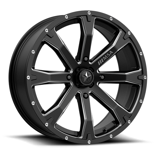 MSA M42 Bounty 20X7 4x156 SATIN BLACK MILLED wheel