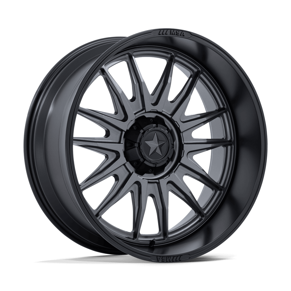 MSA M55 Commander 24X10 4x137/4x156 MATTE GUNMETAL W/ M-BLK LIP wheel