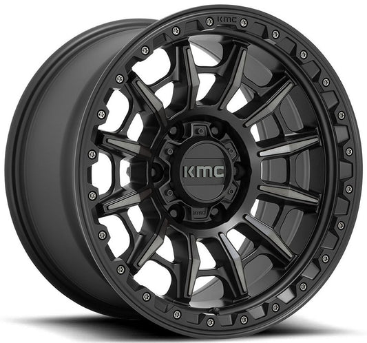 KMC KM547 Carnage wheel - Satin Black W/ Gray Tint