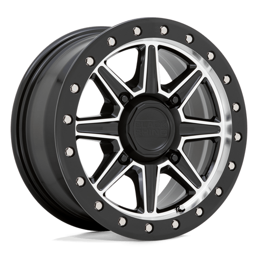 Black Rhino Webb UTV 15X7 4x110 GLOSS BLACK W/ MACHINED FACE wheel